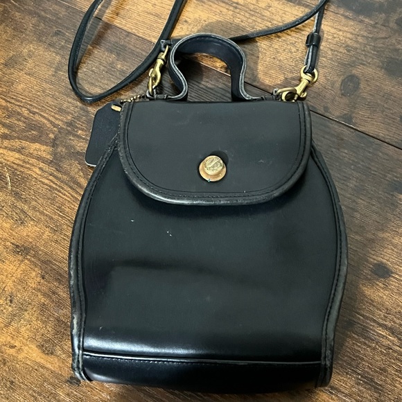 Coach Black Leather Crossbody Bag - Picture 1 of 8